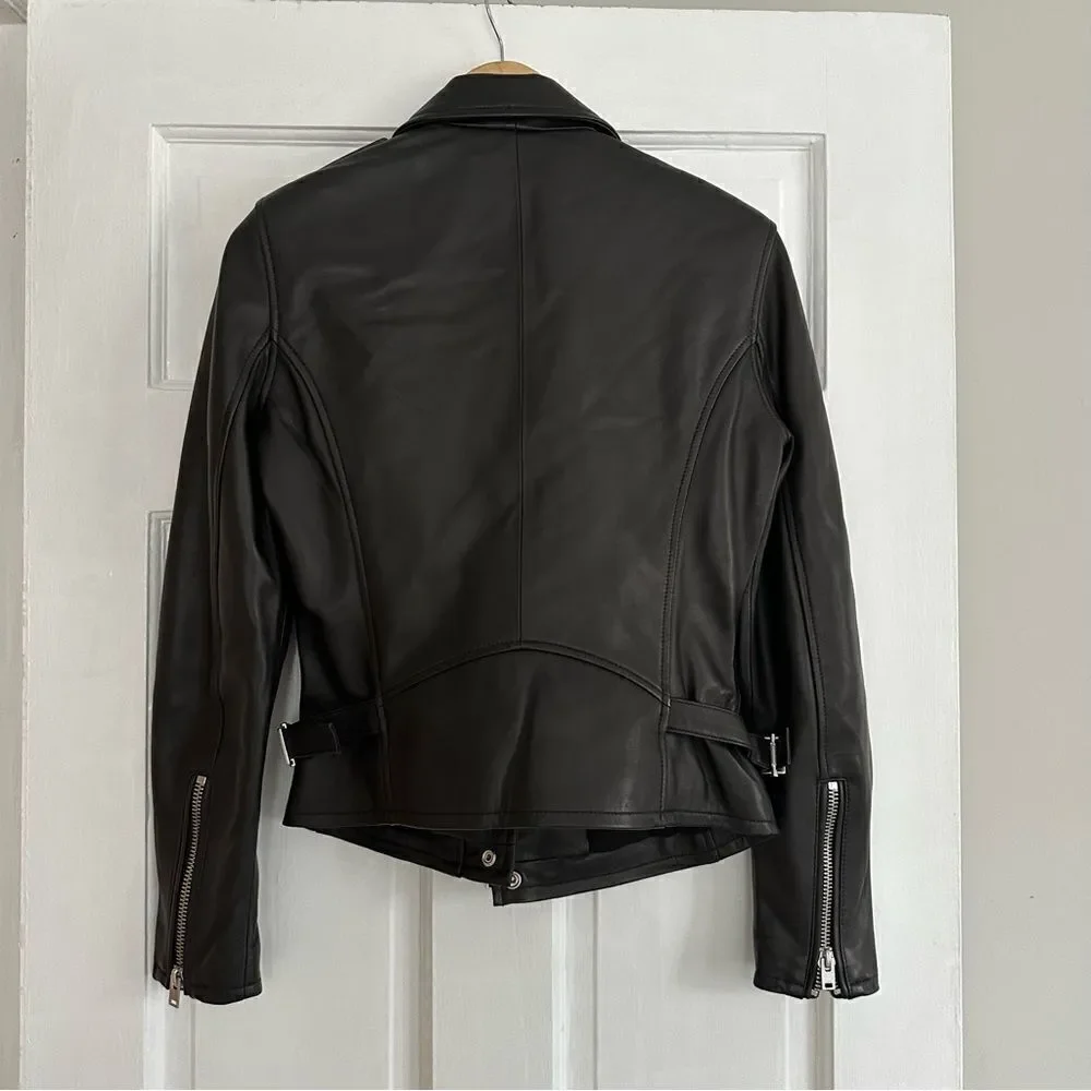 IRO Newhan Leather Jacket in Black - Picture 8 of 10